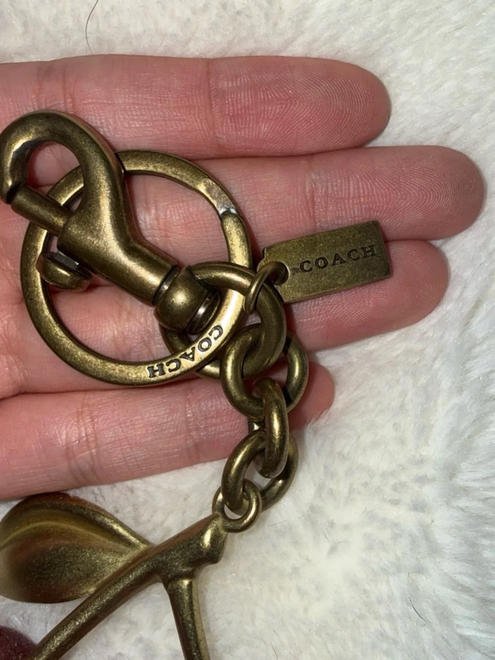 Coach Brass-Tone Key & Card Holder Charm